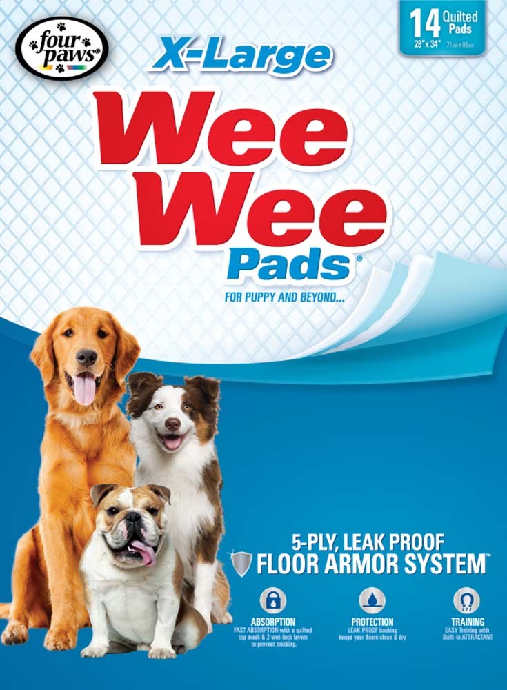 Four Paws WeeWee Superior Performance XLarge Dog Pee Pads 1ea/28 in X 34 in 14 ct