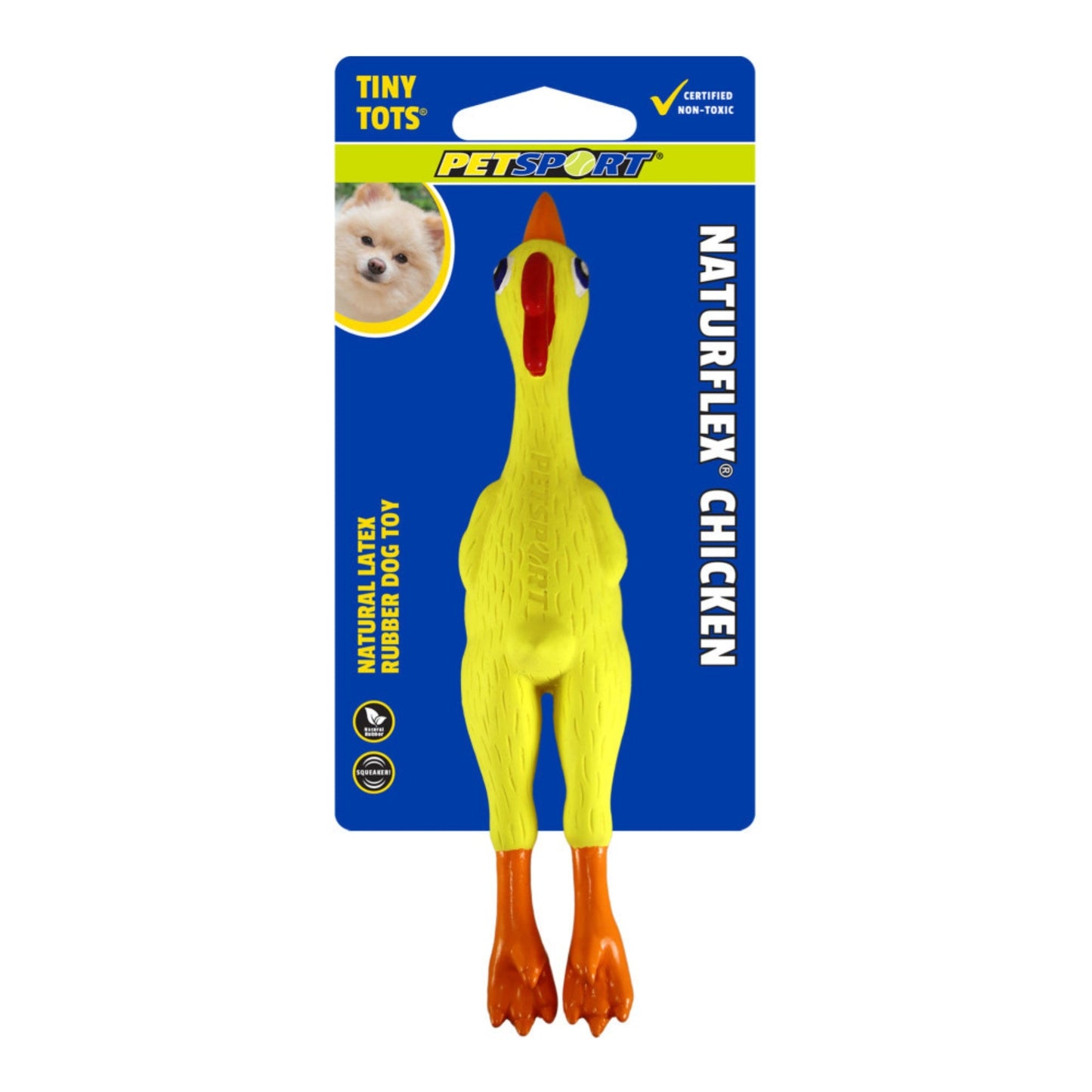 Petsport USA NaturFlex Natural Latex Rubber Dog Toy Chicken, 1ea/6 in