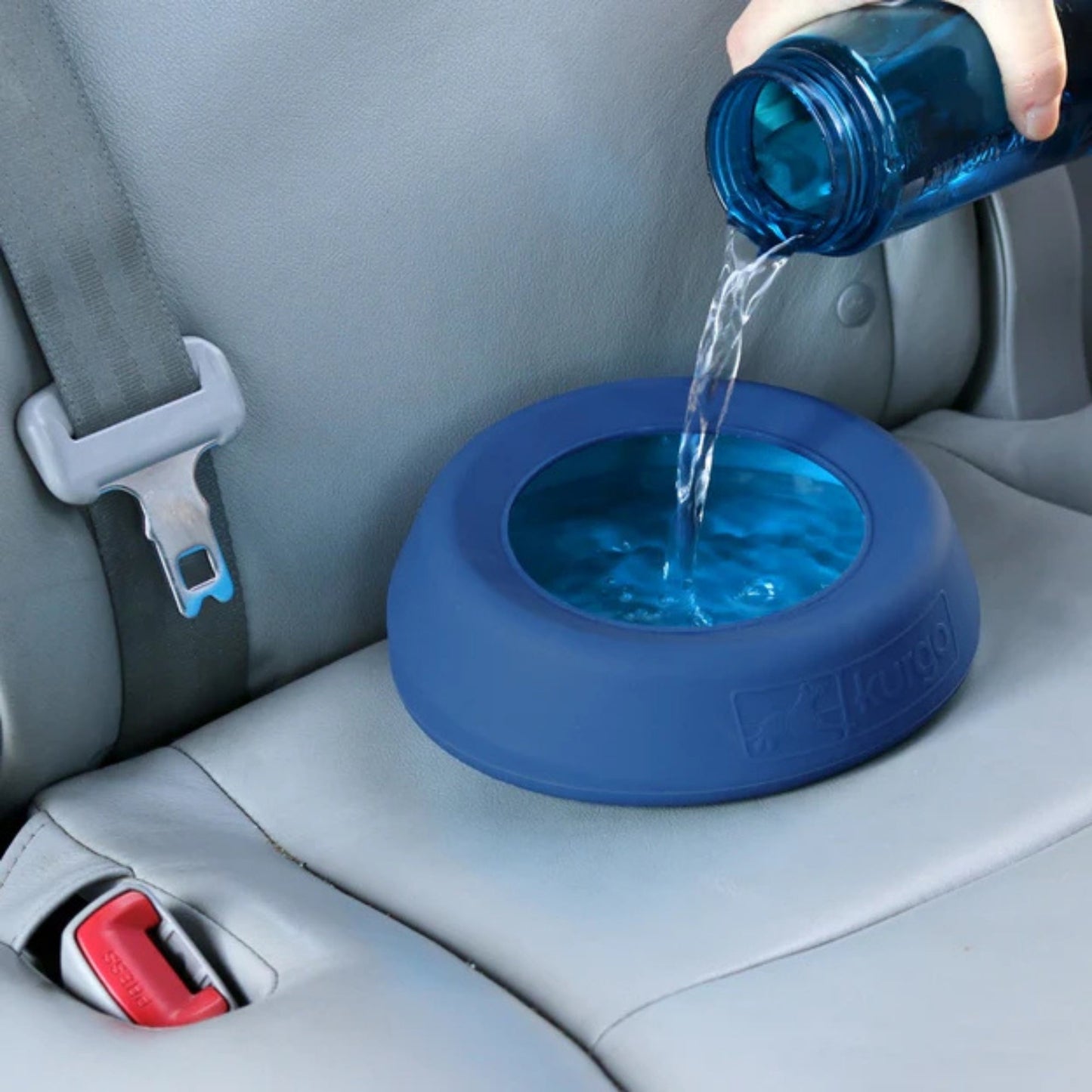 Kurgo Dog Wander Splash Free Water Bowl | Blue