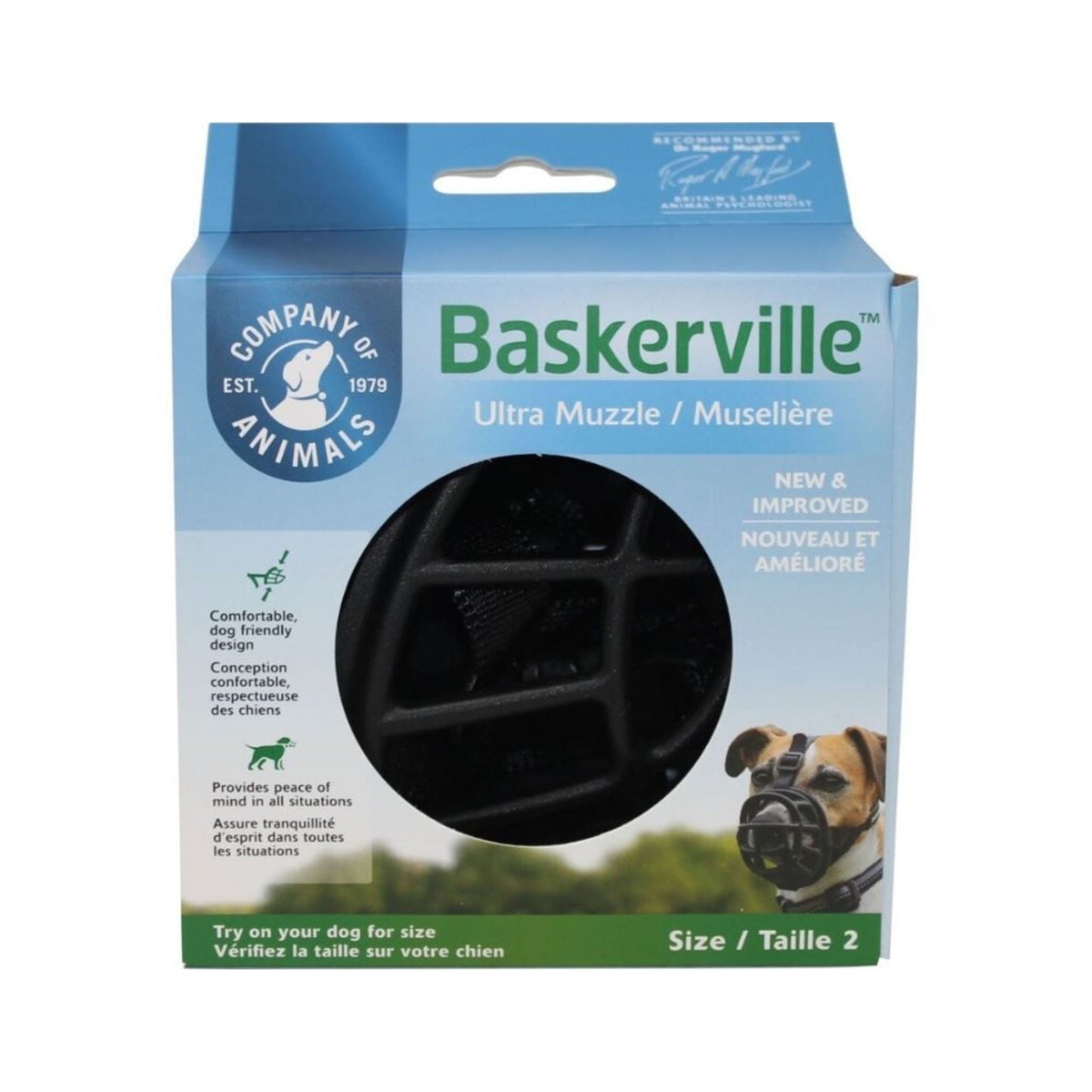 Baskerville Ultra Moldable Muzzle Black Size 2/S