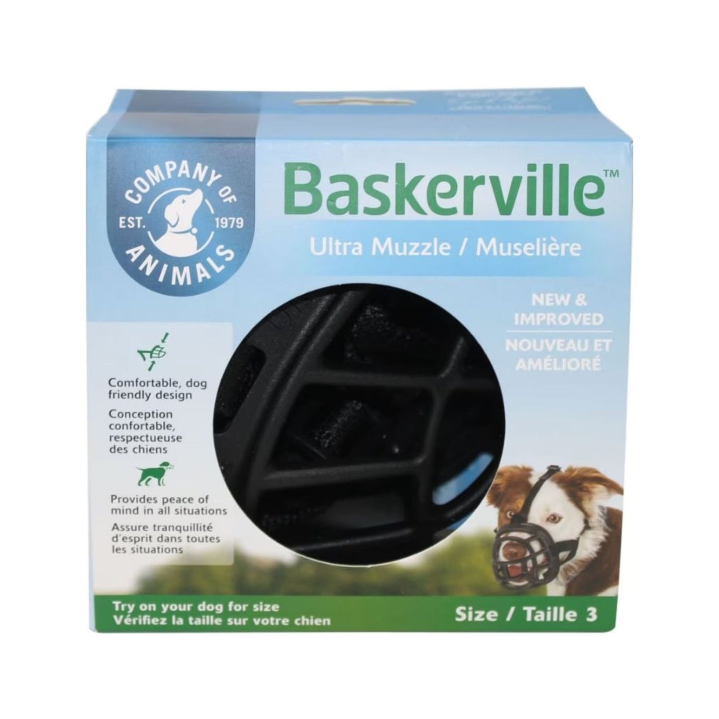 Baskerville Ultra Moldable Muzzle Black Size 3/M