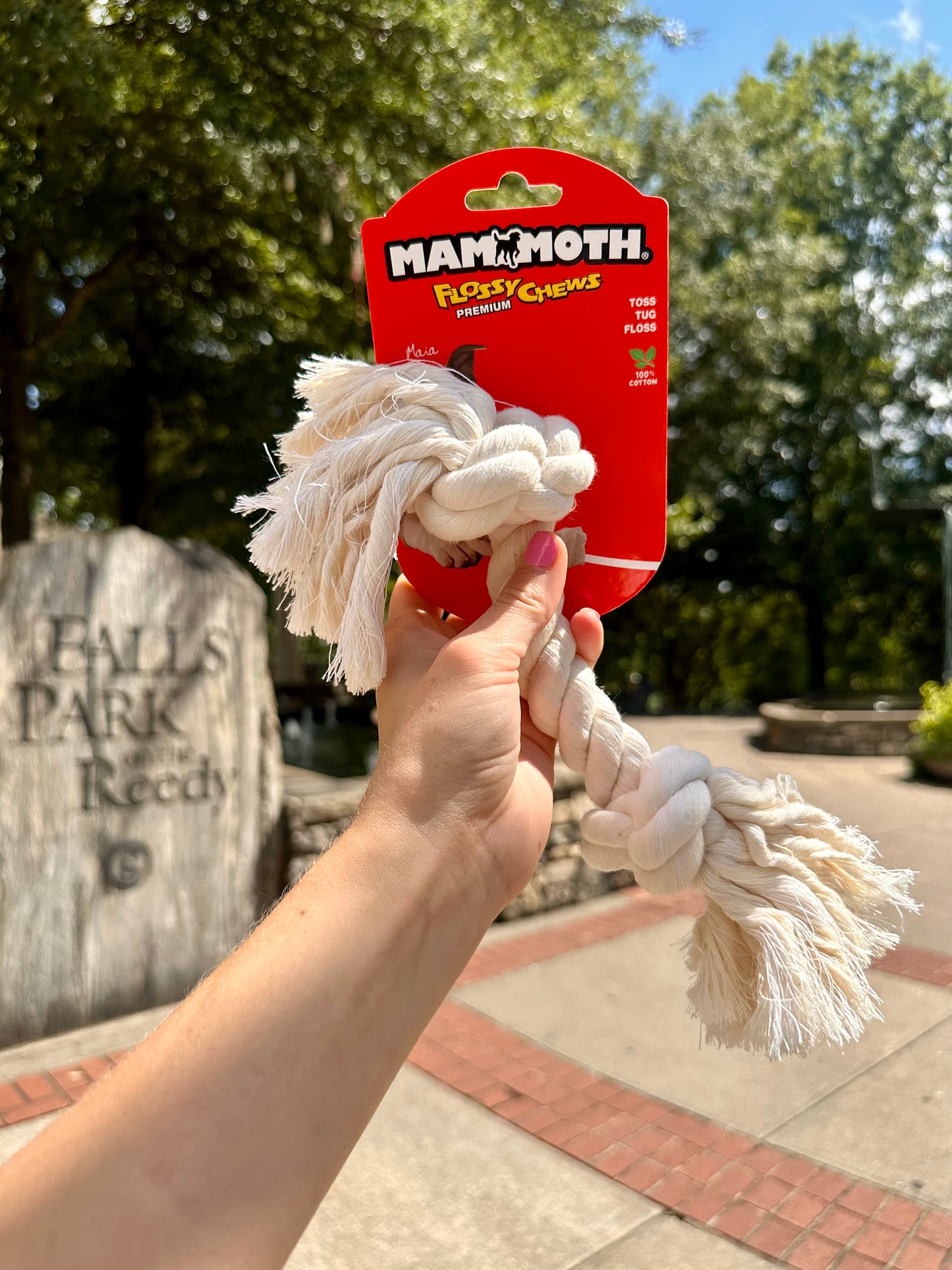 Mammoth Pet Products 100% Cotton Rope Bone White 1ea/12 in, MD