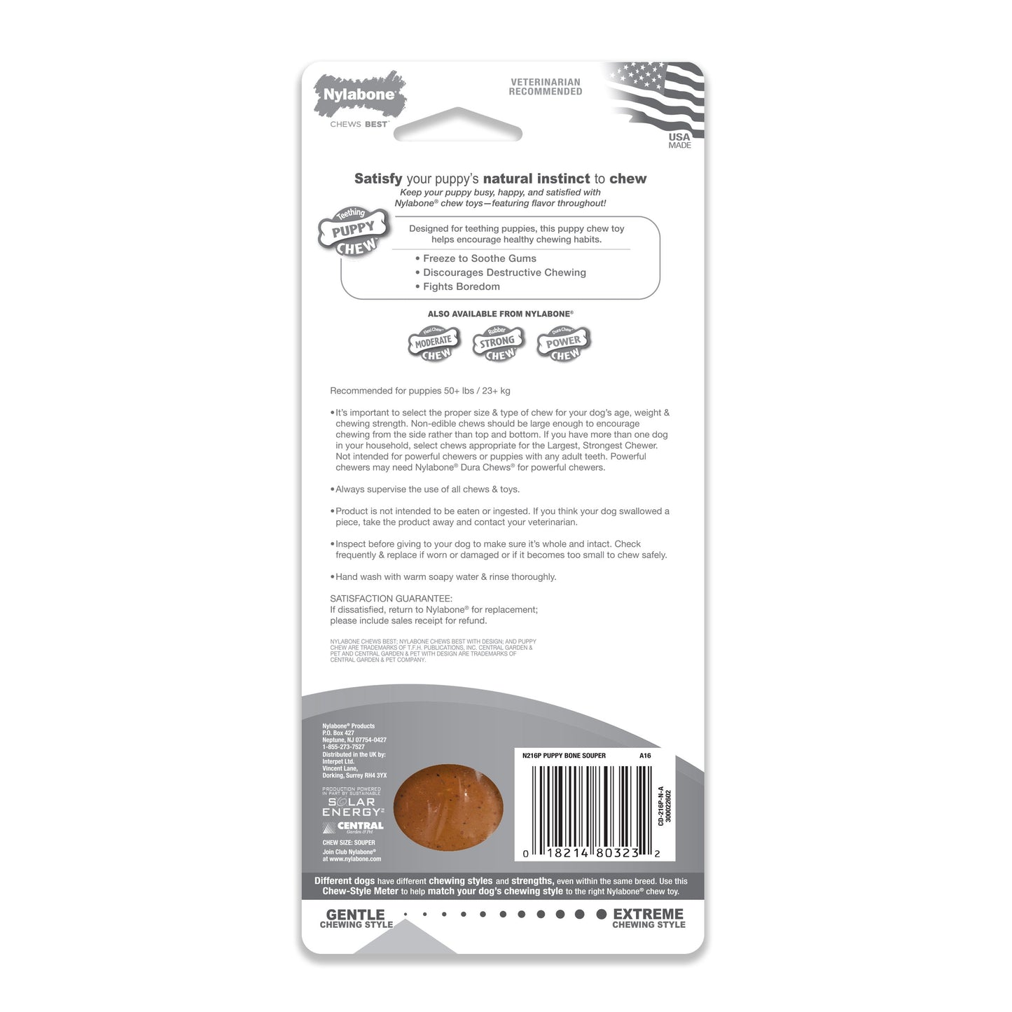 Nylabone Just for Puppies Teething Chew Classic Bone Chicken, 1ea/XL/Souper  50 Lbs. 1 ct