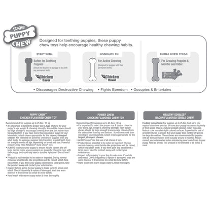 Nylabone Puppy Starter Kit Dog Chew Toys  Treat Chicken  Bacon, 1ea/SMall/Regular  Up To 25 Ibs. 3 ct