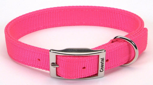 Coastal Double-Ply Nylon Dog Collar Neon Pink 1ea/1 In X 22 in