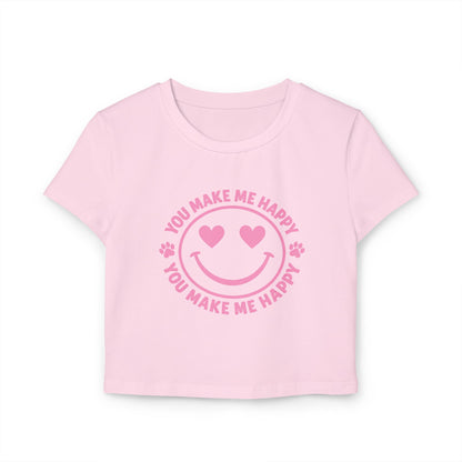 Loves & Hugs™ Women’s Baby Tee – You Make Me Happy Edition