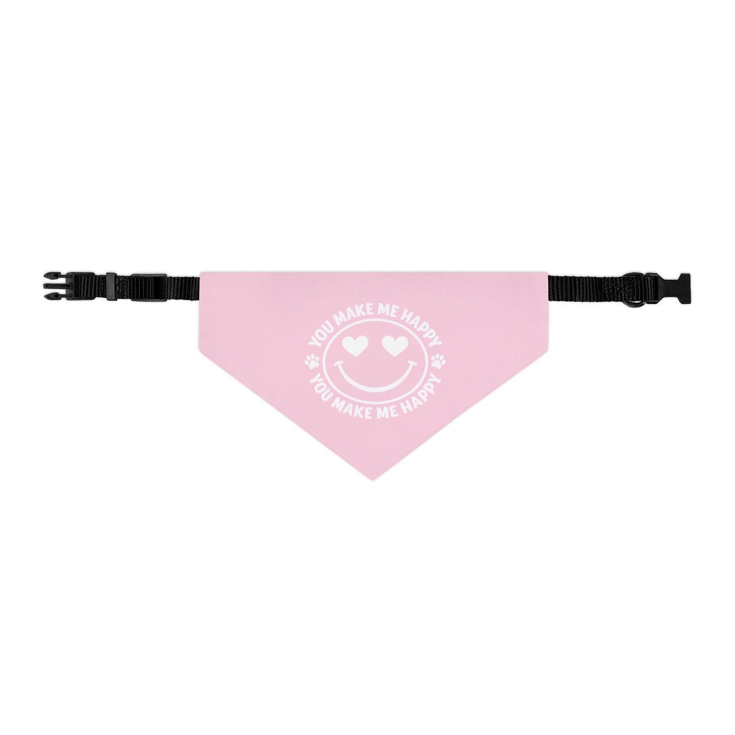 Loves And Hugs | "You Make Me Happy" – Pet Bandana Collar ( Pink )