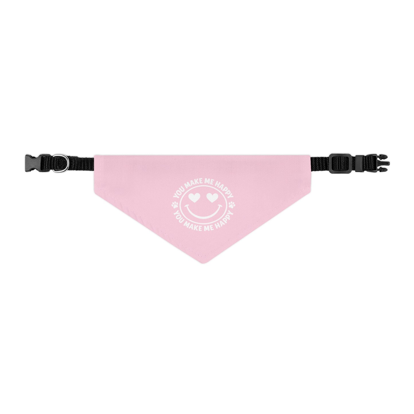 Loves And Hugs | "You Make Me Happy" – Pet Bandana Collar ( Pink )