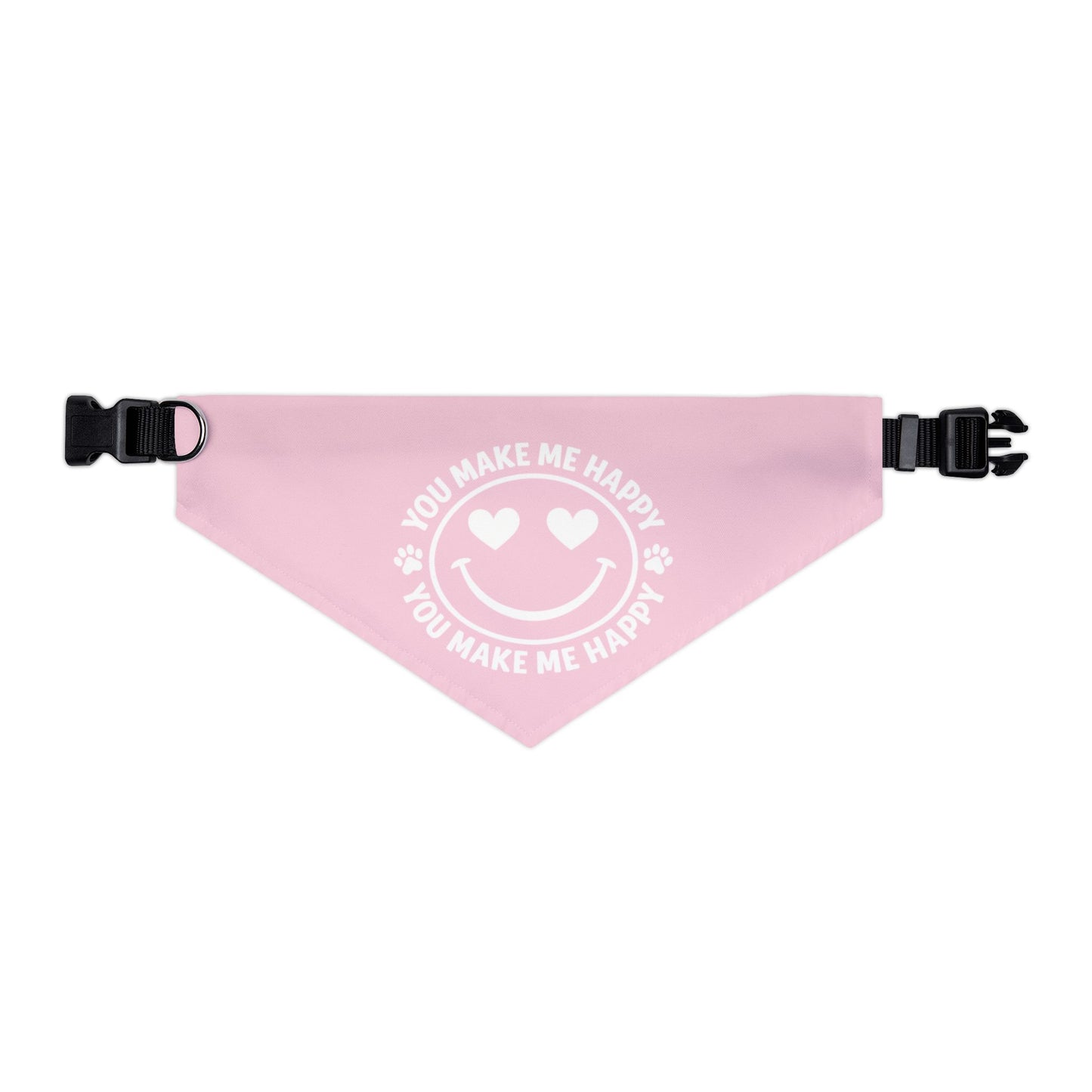 Loves And Hugs | "You Make Me Happy" – Pet Bandana Collar ( Pink )