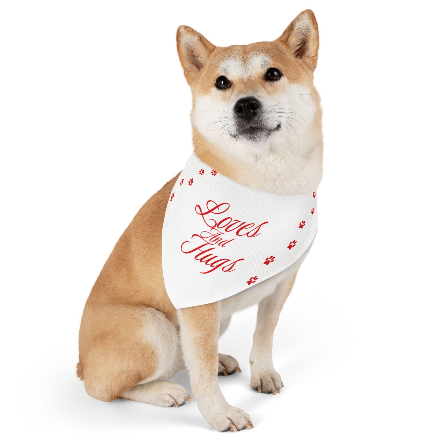 DBB | Loves And Hugs – Pet Bandana Collar ( White )