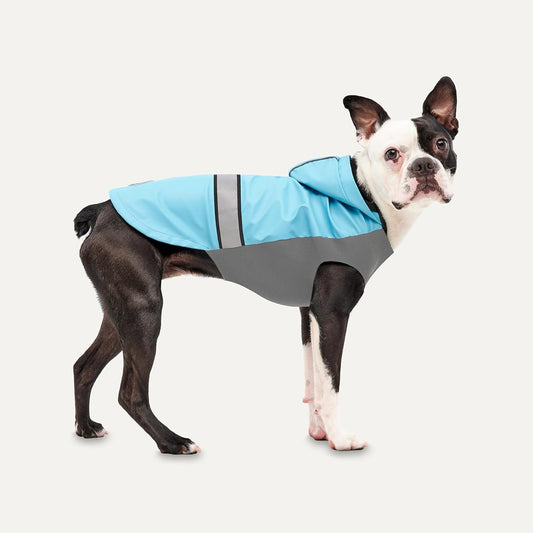 Goo-Eez Reflective Hooded Raincoat Baby Blue/Grey XLarge