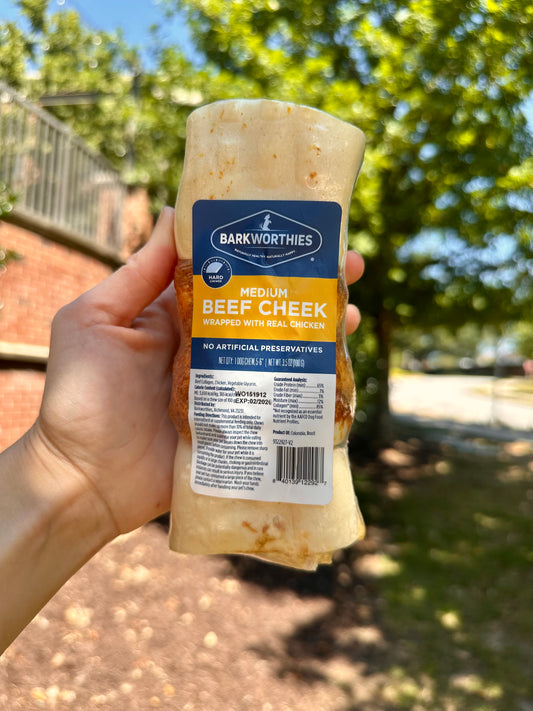 Barkworthies Beef Cheek Roll Wrapped w/ Chicken Dog Treat 1ea/MD
