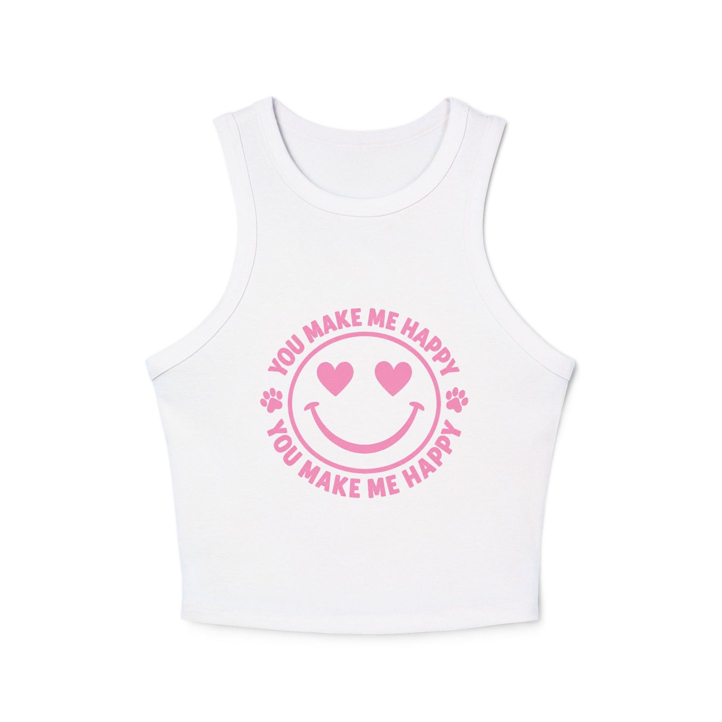 Loves & Hugs™ Women’s Racer Tank – You Make Me Happy Edition