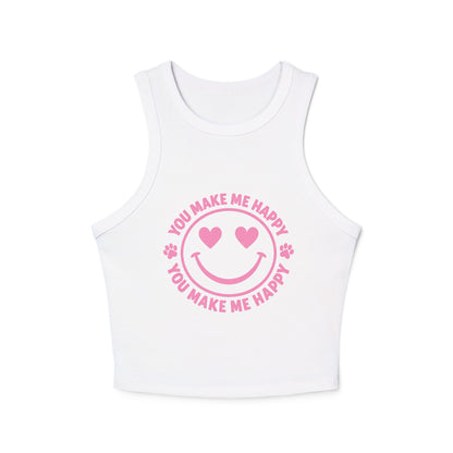 Loves & Hugs™ Women’s Racer Tank – You Make Me Happy Edition