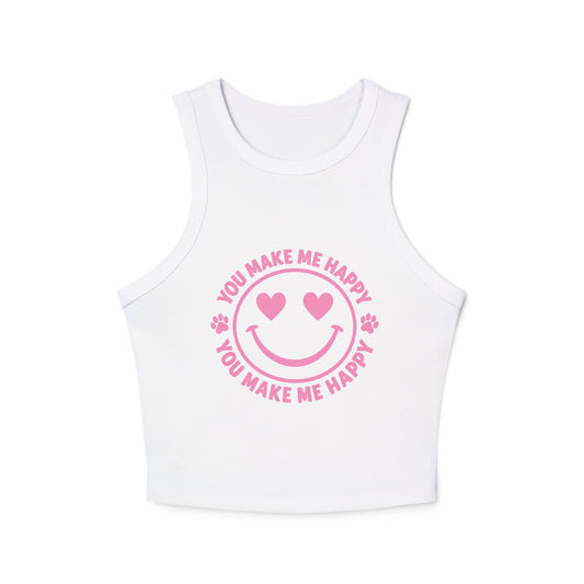 Loves & Hugs™ Women’s Racer Tank – You Make Me Happy Edition