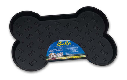 Loving Pets SpillProof Bone Shaped Dog Mat Black, 1ea/LG