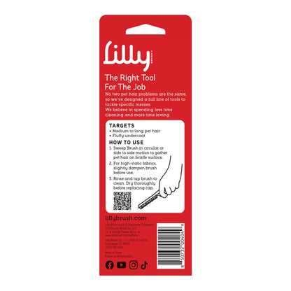 Lilly Brush Pet Hair Clean-Up Brush & Cap Red Small