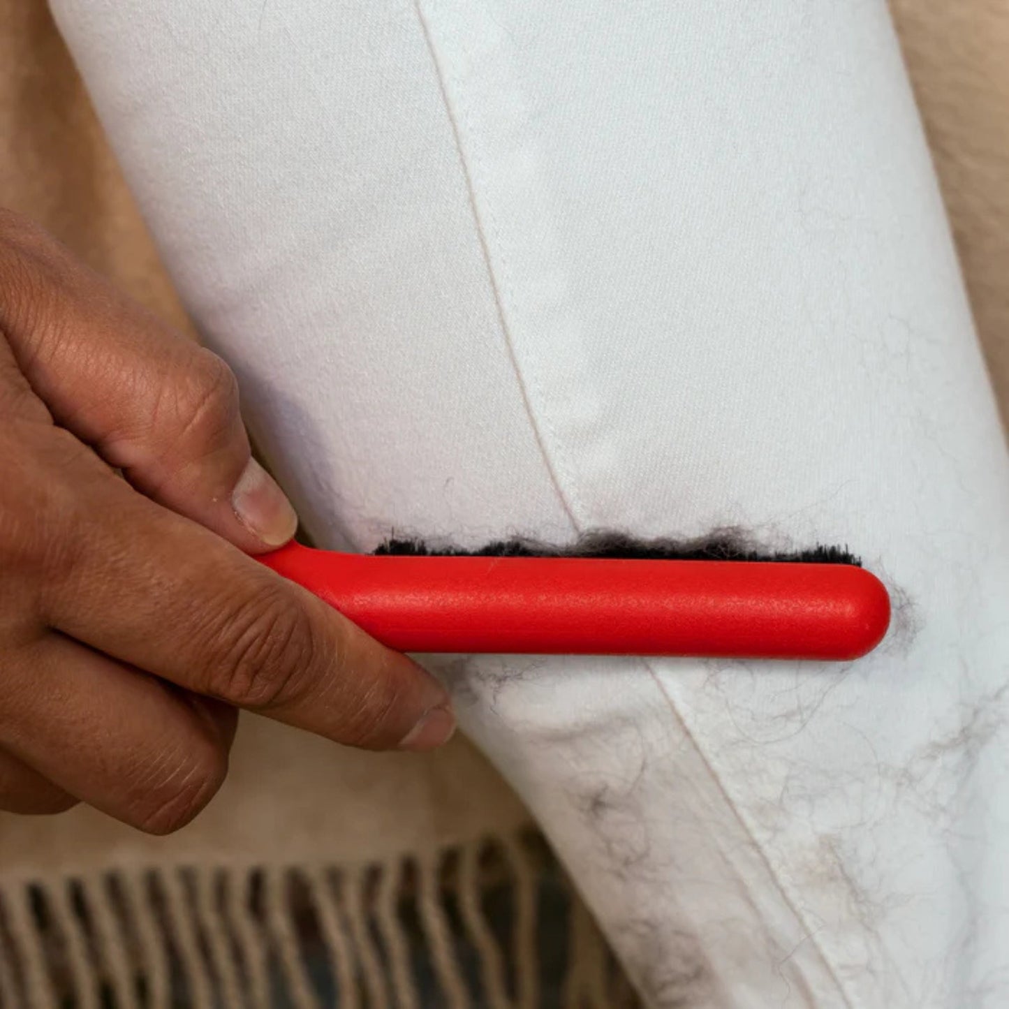 Lilly Brush Pet Hair Clean-Up Brush & Cap Red Small