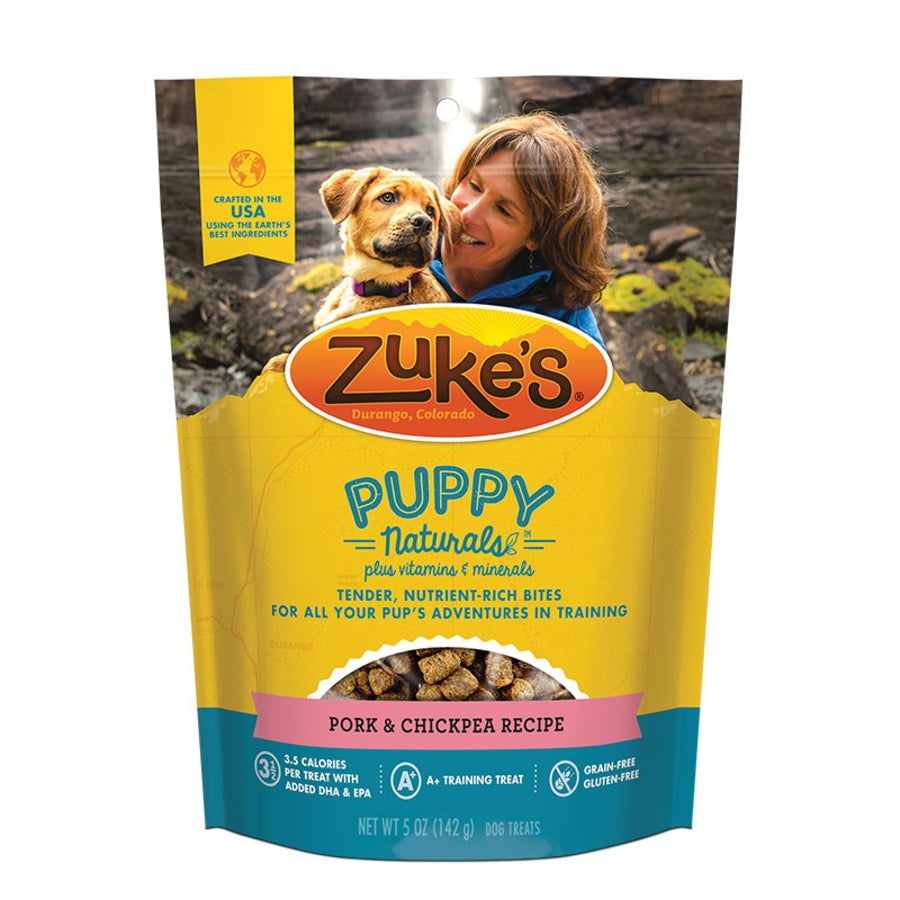 Zukes Puppy Naturals Grain Free Pork And Chickpea Dog Treats 5oz.
