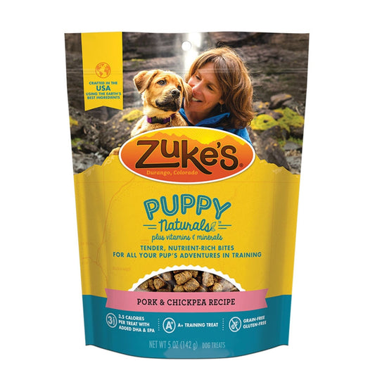 Zukes Puppy Naturals Grain Free Pork And Chickpea Dog Treats 5oz.