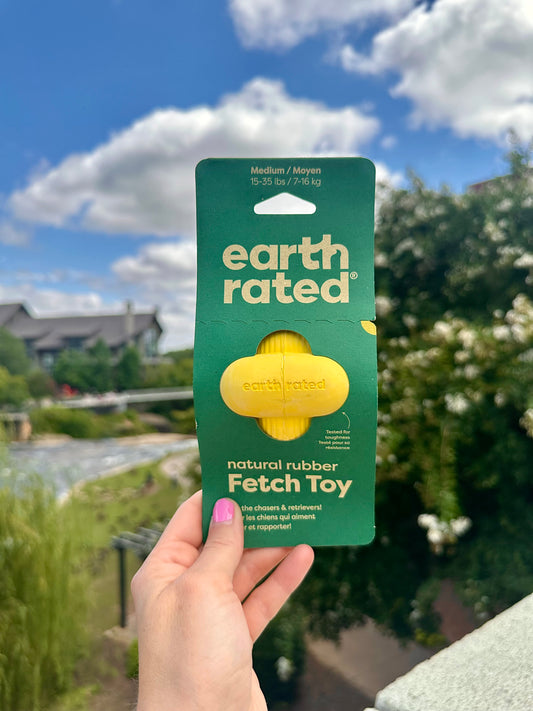 Earth Rated Dog Fetch Toy Yellow Rubber Medium